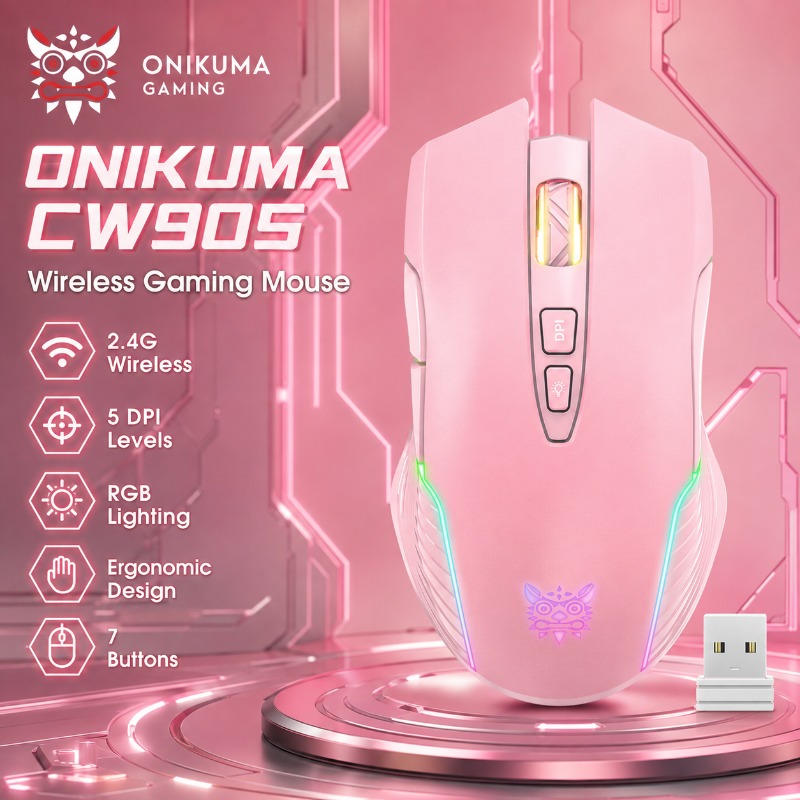 Pc Gaming X3D - ONIKUMA CW905 Draadloze/Bekabelde Gamingmuis 3600 DPI