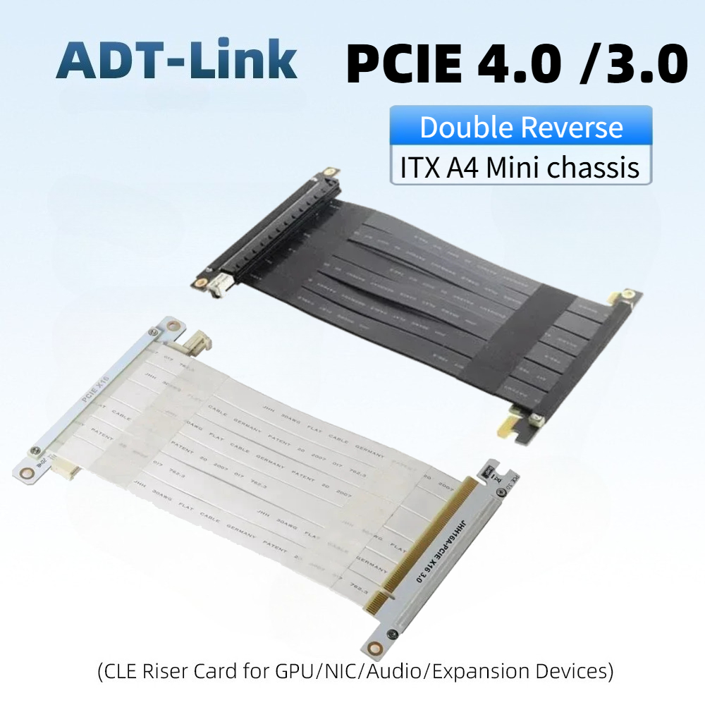 Gpu Vertical Mount - Zwart-witte dubbele reverse grafische kaart verlengkabel