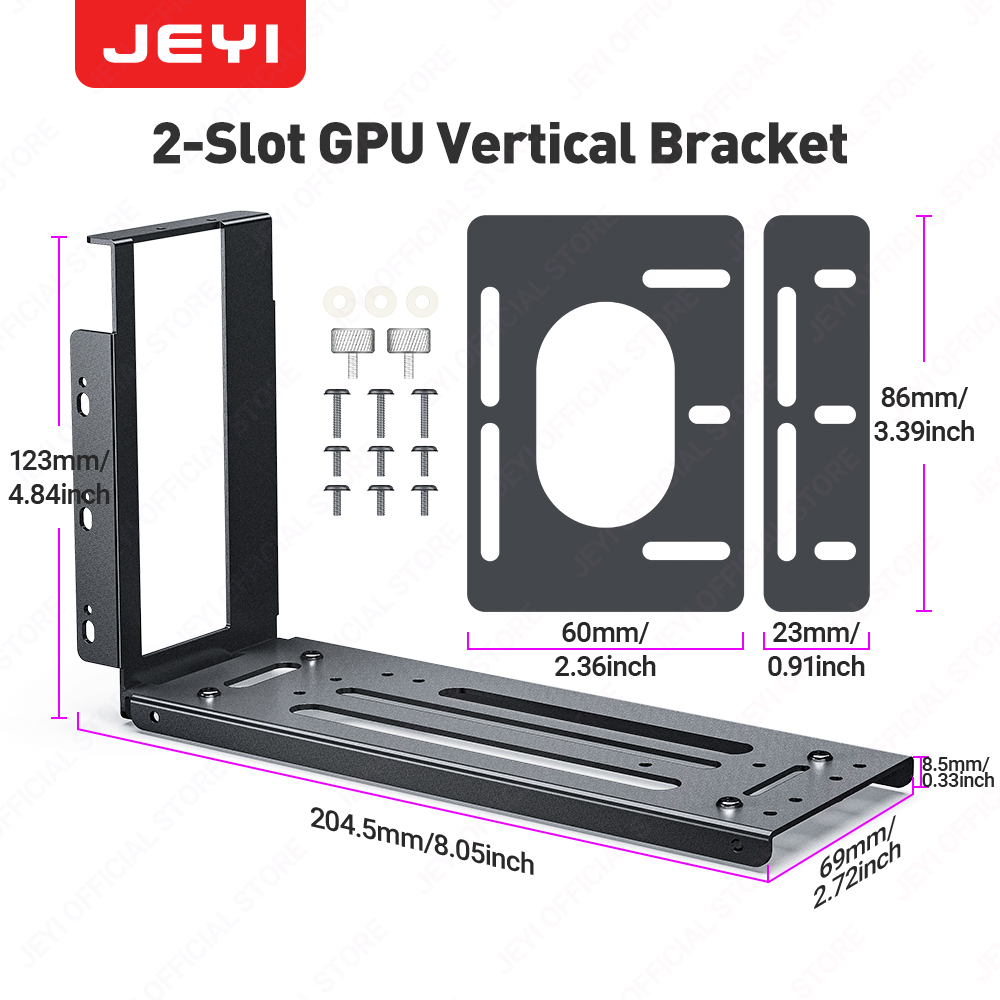 Gpu Vertical Mount - JEYI Verticale Grafische Kaart Montagebeugel 2/3