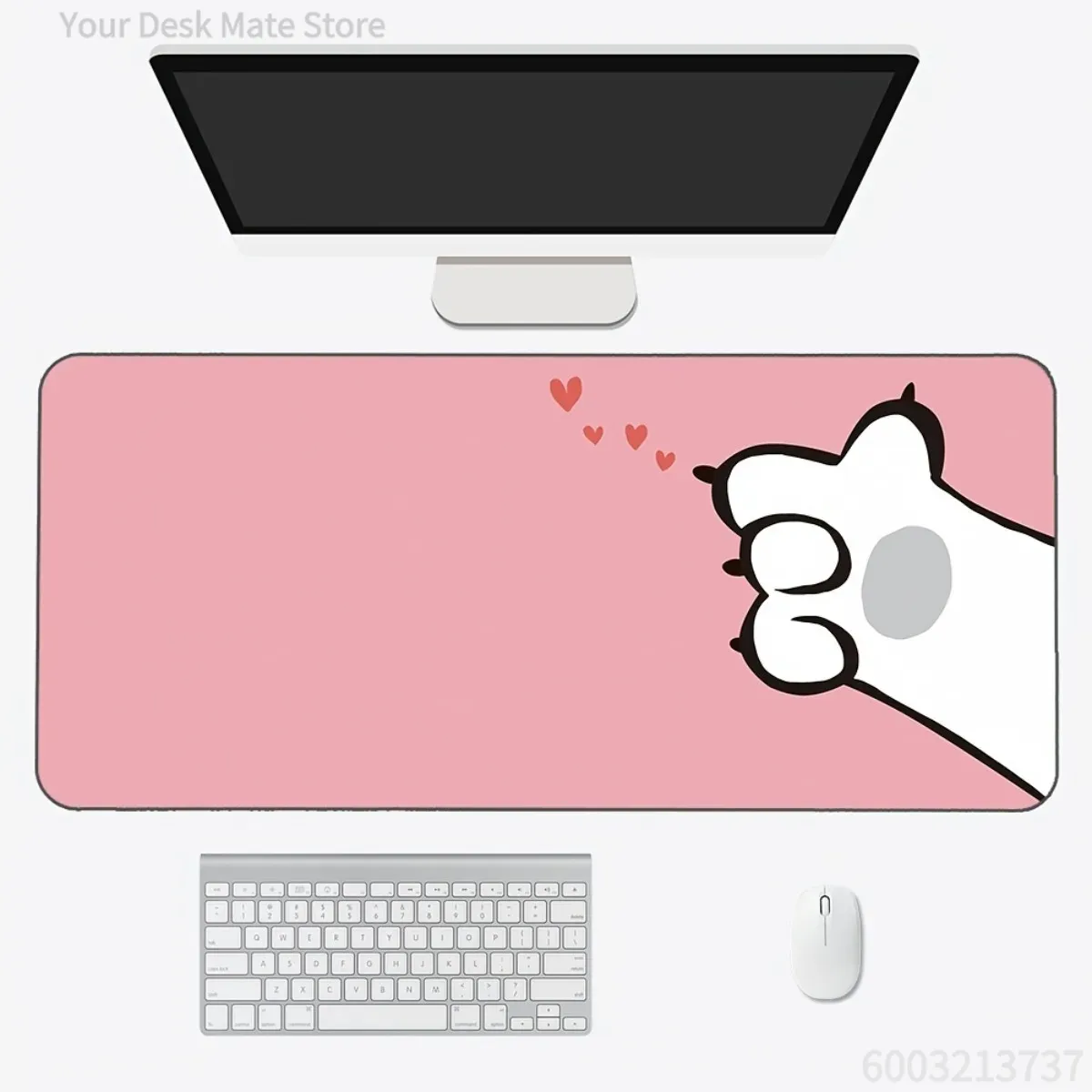 Pc Gaming Pink - Kawaii kattenpoot anime bureau-onderlegger rubberen antislip