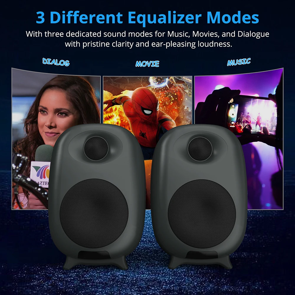 Pc Gaming X3D - Bestisan 80W Gaming Bluetooth Boekenplankluidsprekers Computer