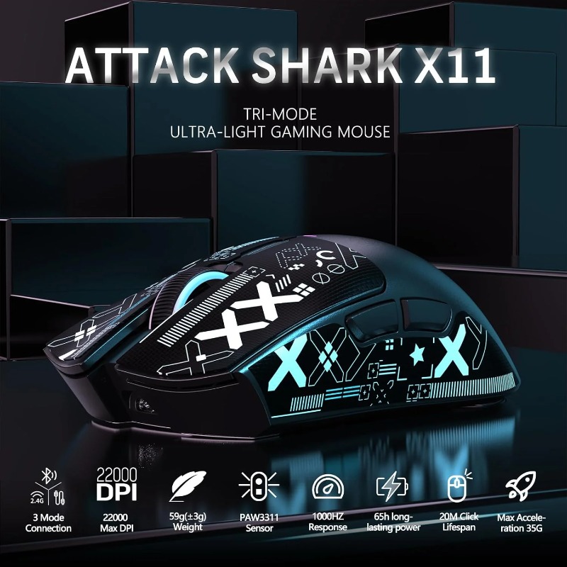 ATTACK SHARK X11 Draadloze Gam - Pc Gaming X3D recensie en prijs
