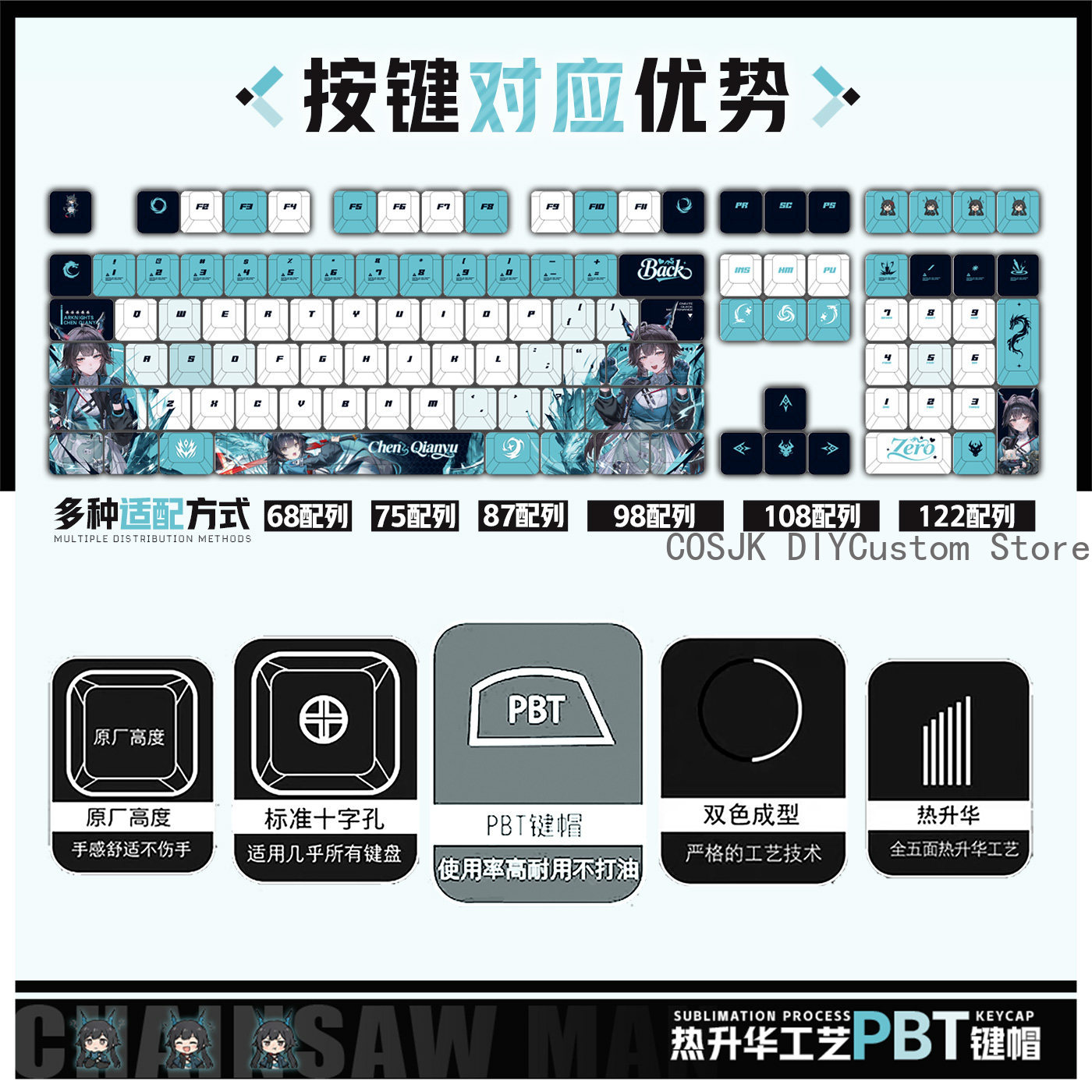 122 Toetsen Anime Chen Qianyu  - Mechanical Keyboard recensie en prijs