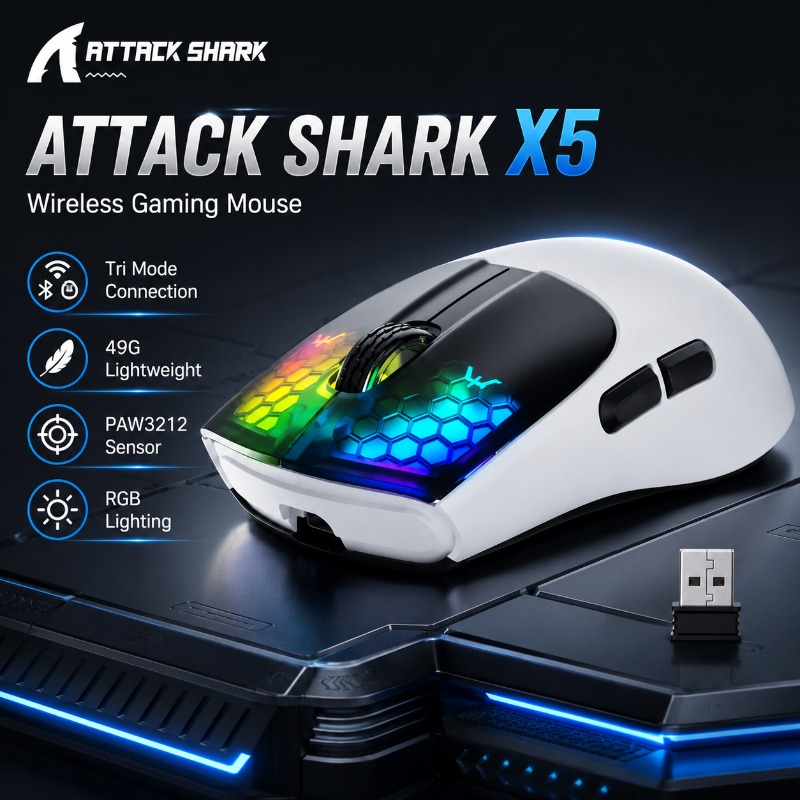 ATTACK SHARK X5 Draadloze Gami - Pc Gaming X3D recensie en prijs