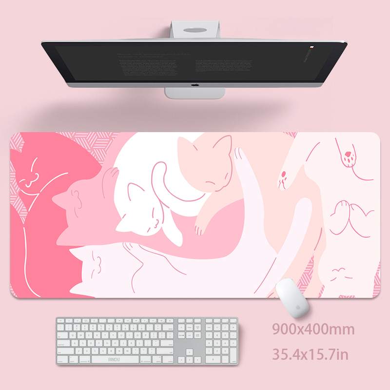 Leuke Kat Grote Muismat 100X50 - Pc Gaming Pink recensie en prijs
